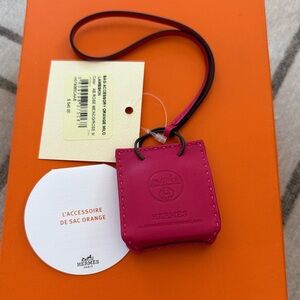 Hermès Milo Lambskin Swift Shopping Bag Charm Rose
